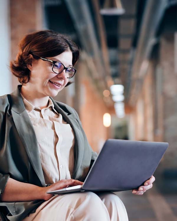 Woman with a Laptop Image